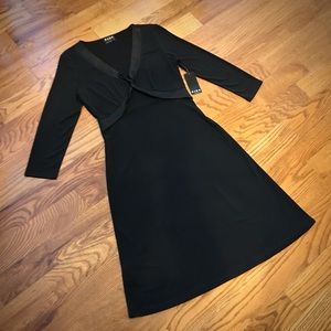 BCBG Paris black all-occasion midi dress with 3/4 length sleeves